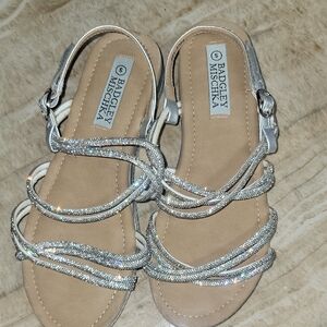 Badgley Mischka Silver Sparkle Sandals